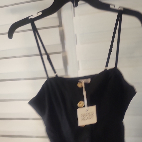PAPER HEART Black Button-Front Mini Dress Size 12 - Picture 4 of 5